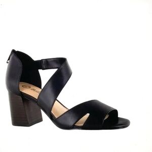 BELLA VITA Heeled Sandals Black Leather Heels Korrine Women’s Shoes Size 6.5